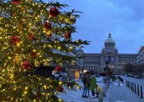 Wenceslas Square at Christmas in Prague