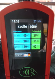 Public Transport Ticket Machine in Prague